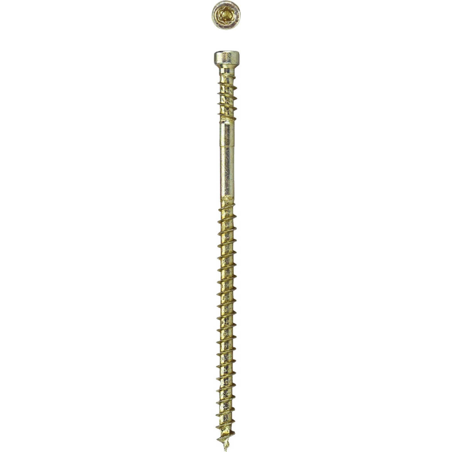SPAX #8 x 3-1/8 In. T10 Plus Cylindrical Head HCR (Exterior Rated) Yellow Trim Screw (100-Count) Image 1