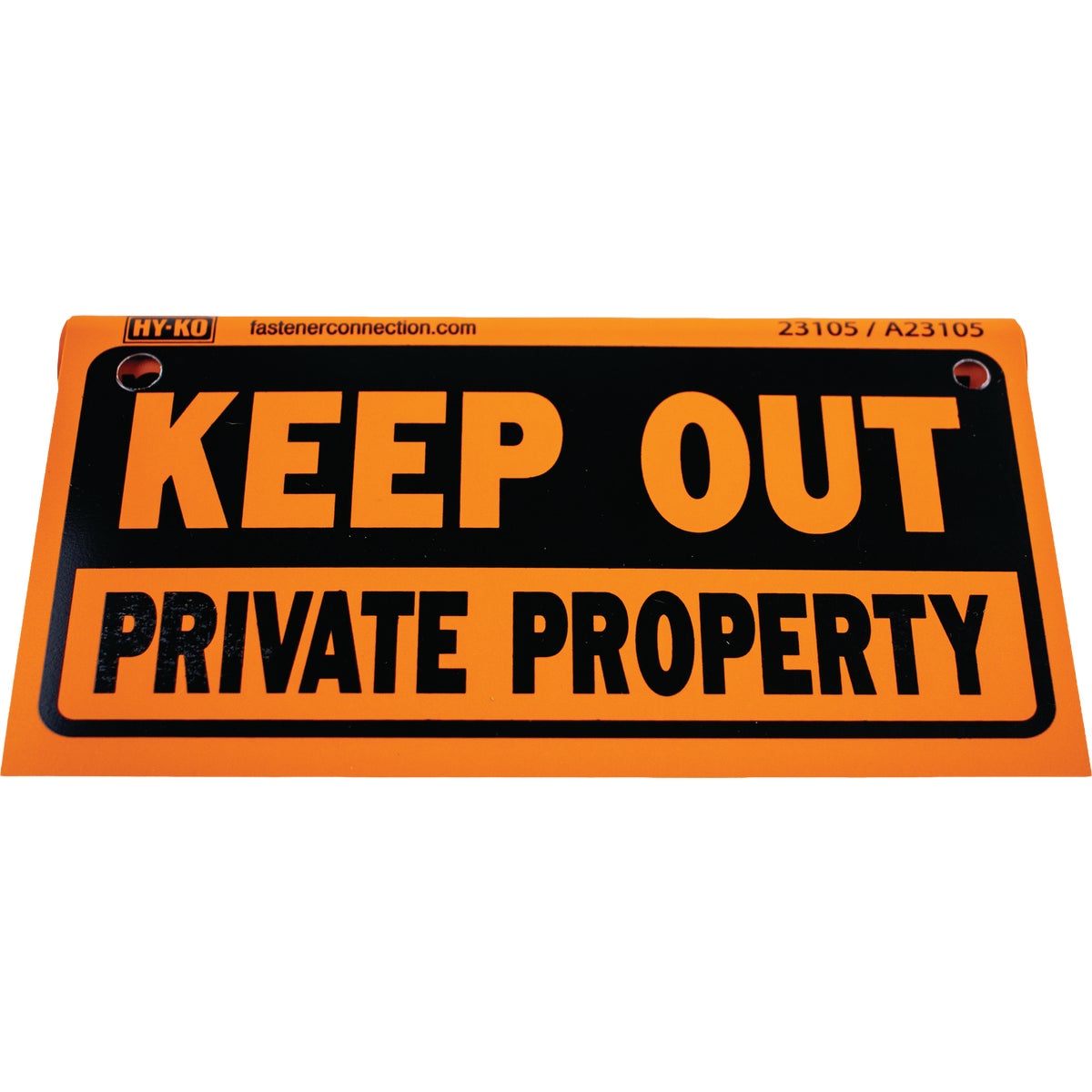 Hy-Ko Keep Out Private Property Black & Orange Sign