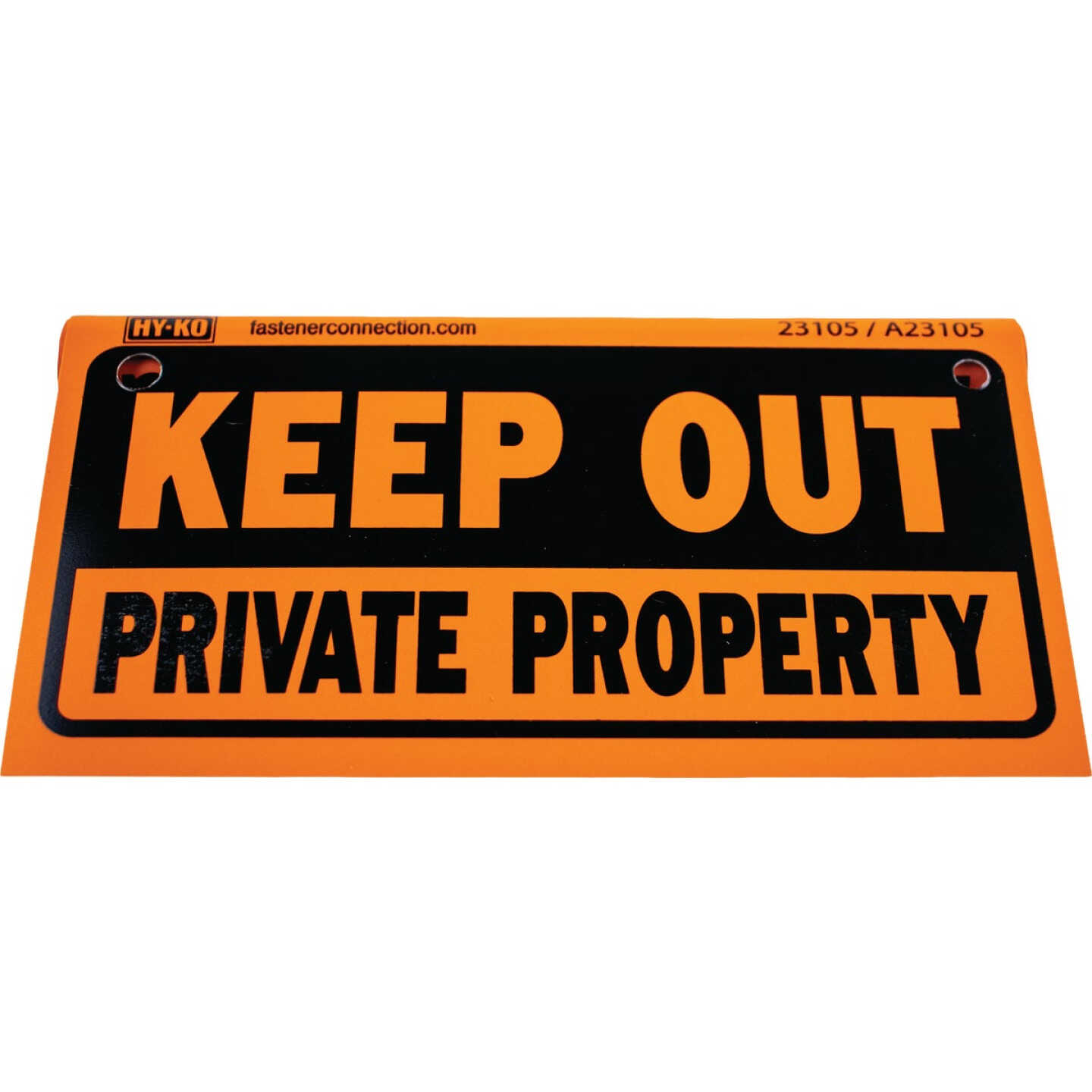 Hy-Ko Keep Out Private Property Black & Orange Sign Image 1