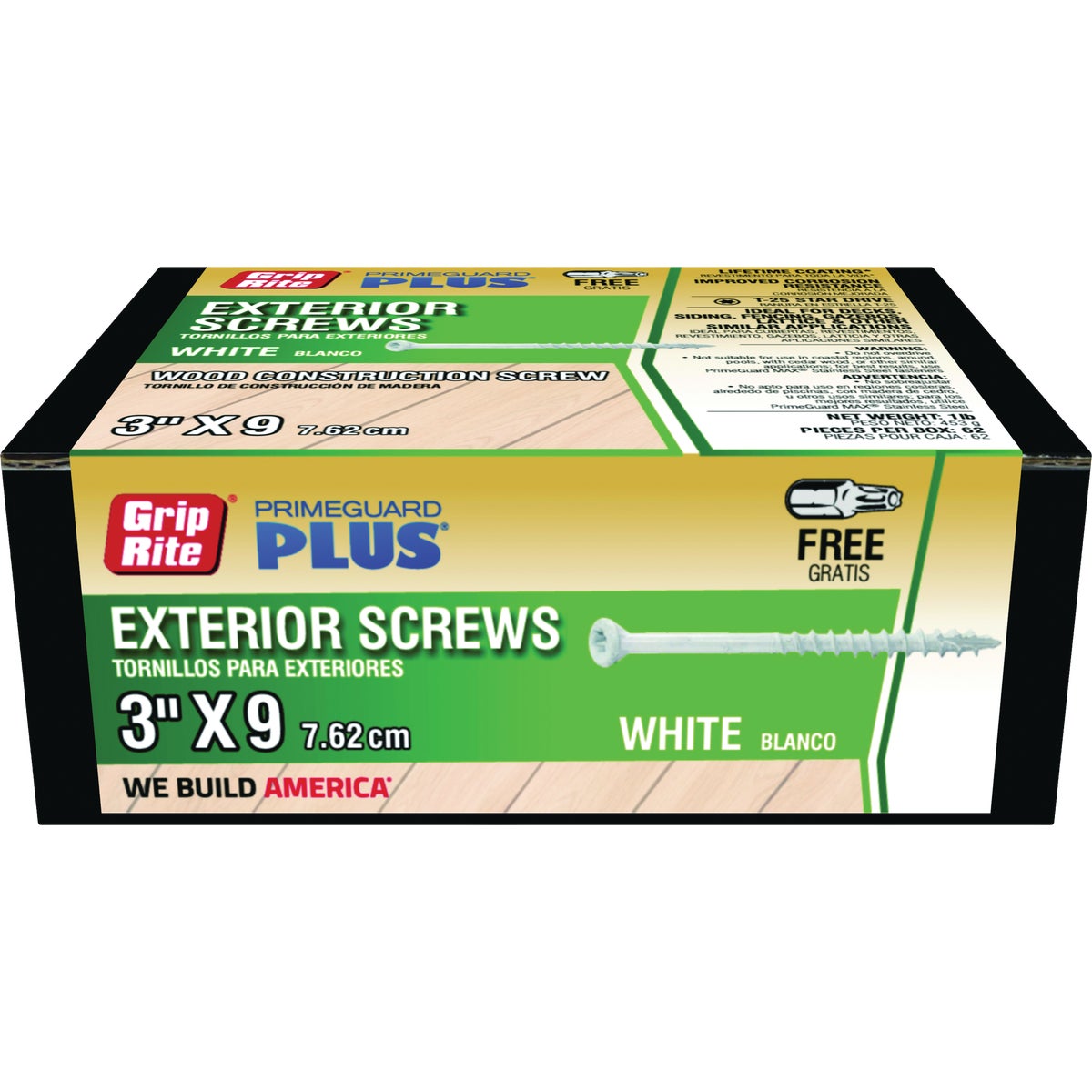 Grip-Rite PrimeGuard Plus #9 x 3 In. Star Drive White Self-Drilling Exterior Screw (1 Lb.)