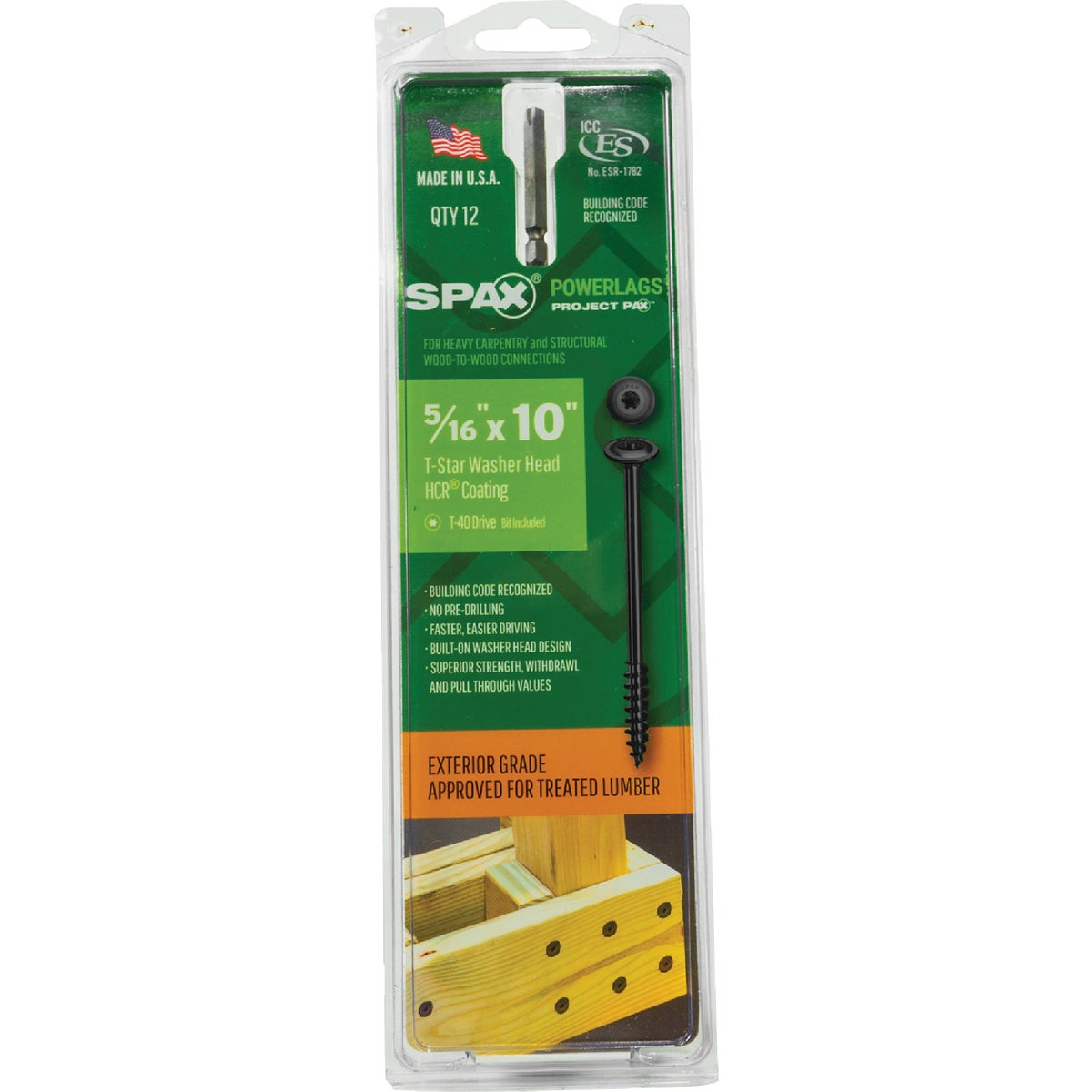 SPAX PowerLags 5/16 In. x 10 In. T40 Washer Head HCR (Exterior Rated) Lag Screw (12-Count) Image 5