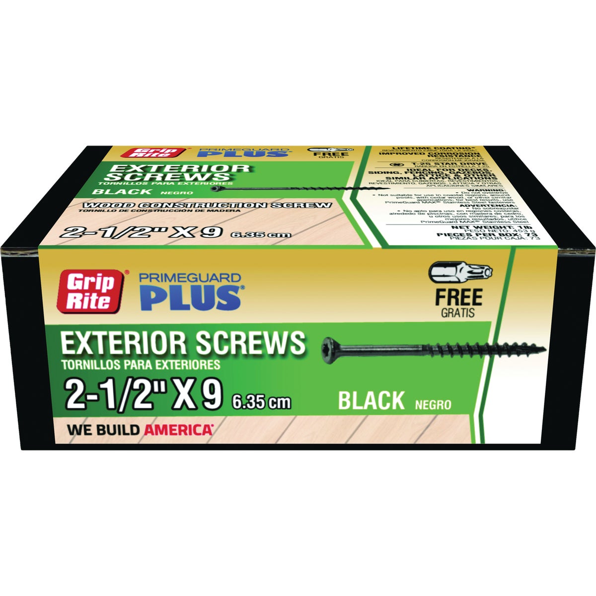 Grip-Rite PrimeGuard Plus #9 x 2-1/2 In. Star Drive Black Self-Drilling Exterior Screw (1 Lb.)