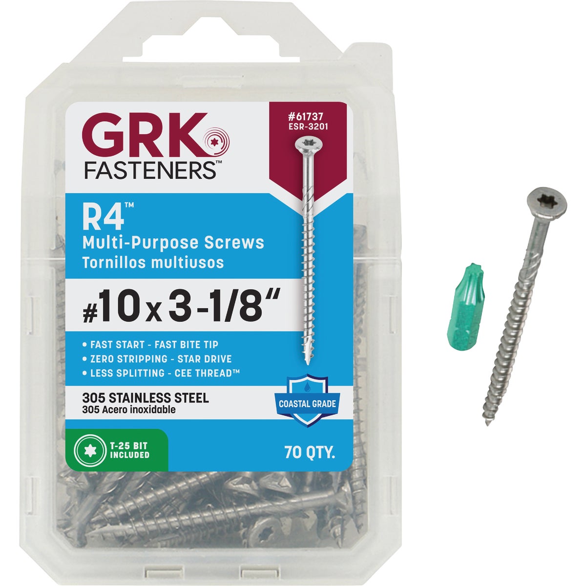 GRK R4 #10 x 3-1/8 In. Star Drive Multi-Purpose Wood Screw (70-Count) Image 2