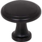 KasaWare 1-3/16 In. Diameter Matte Black Flat Round Knob (4-Pack) Image 1
