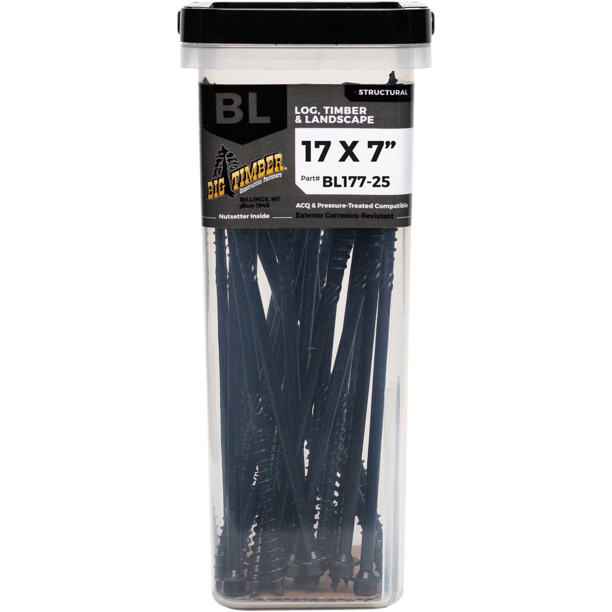 Big Timber #17 x 7 In. Hex Head Black Structure Screw (25-Count) Image 1