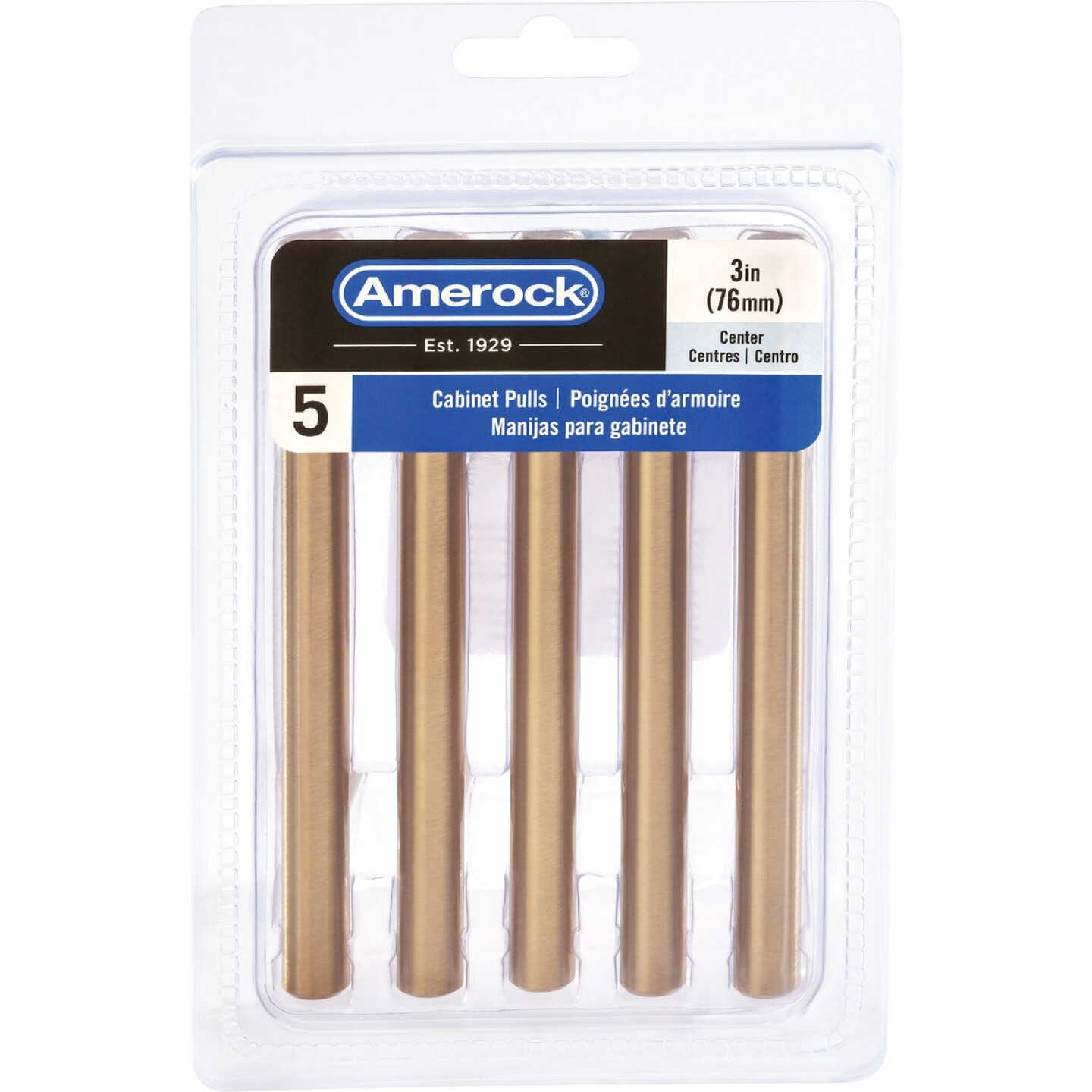 Amerock Bar Pulls 3 In. Champagne Bronze Cabinet Drawer Pull (5-Pack) Image 2