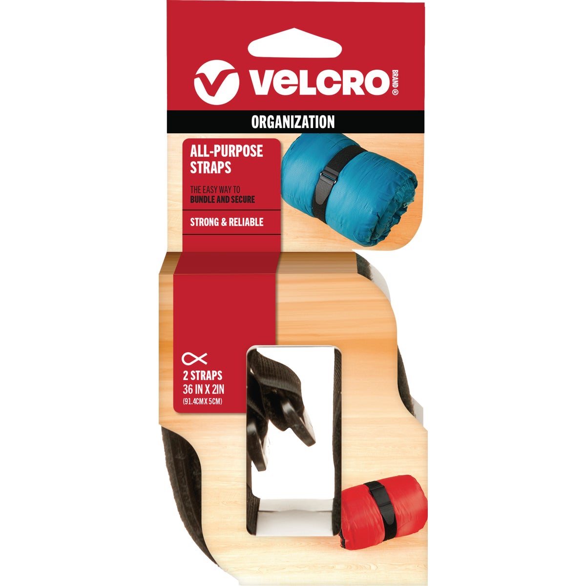 VELCRO Brand 2 In. x 36 In. Black All Purpose Strap (2-Pack)