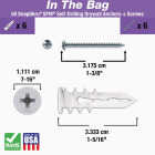 Toggler SnapSkru #6 x 1-1/4 In. 65 Lb. Nylon Self-Drilling Mini Drywall Anchor (65-Count) Image 2