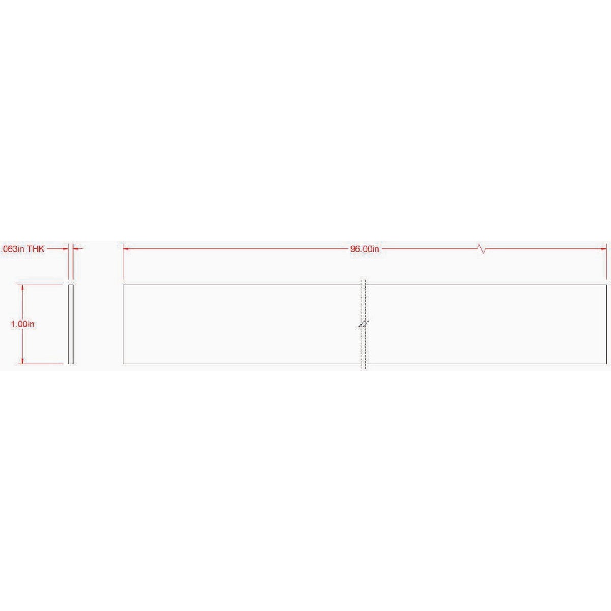 Hillman SteelWorks 1/16 In. x 1 In. x 8 Ft. Aluminum Flat Stock Image 2