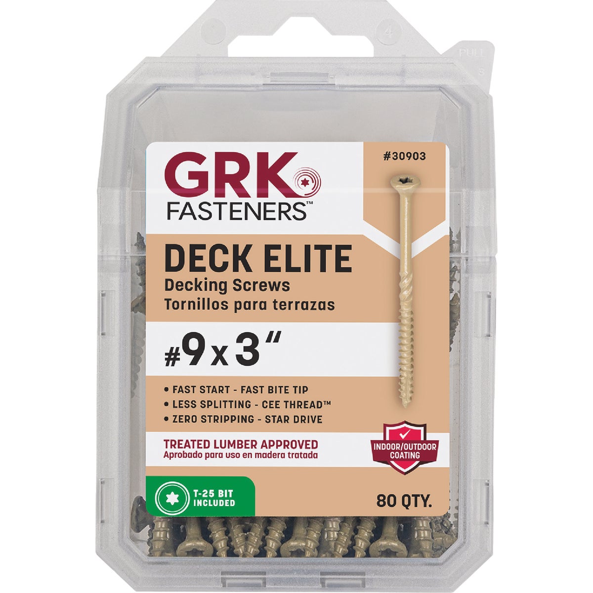 GRK Deck Elite #9 x 3 In. Star Drive Bugle-Head Deck Screw (80-Count) Image 3