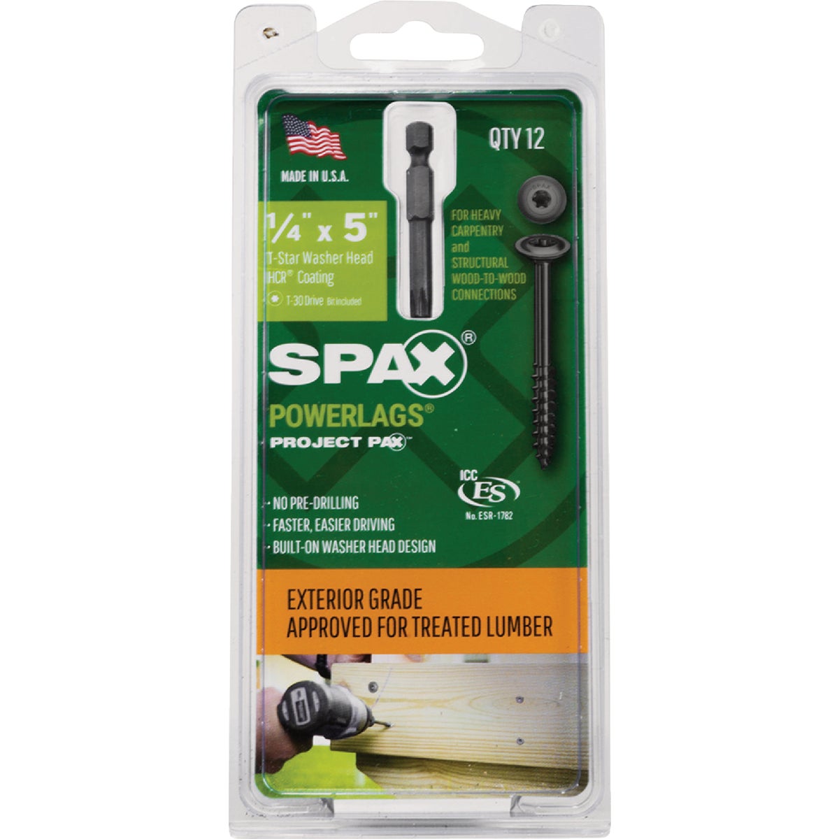 SPAX PowerLags 1/4 In. x 5 In. T30 Washer Head HCR (Exterior Rated) Lag Screw (12-Count) Image 4