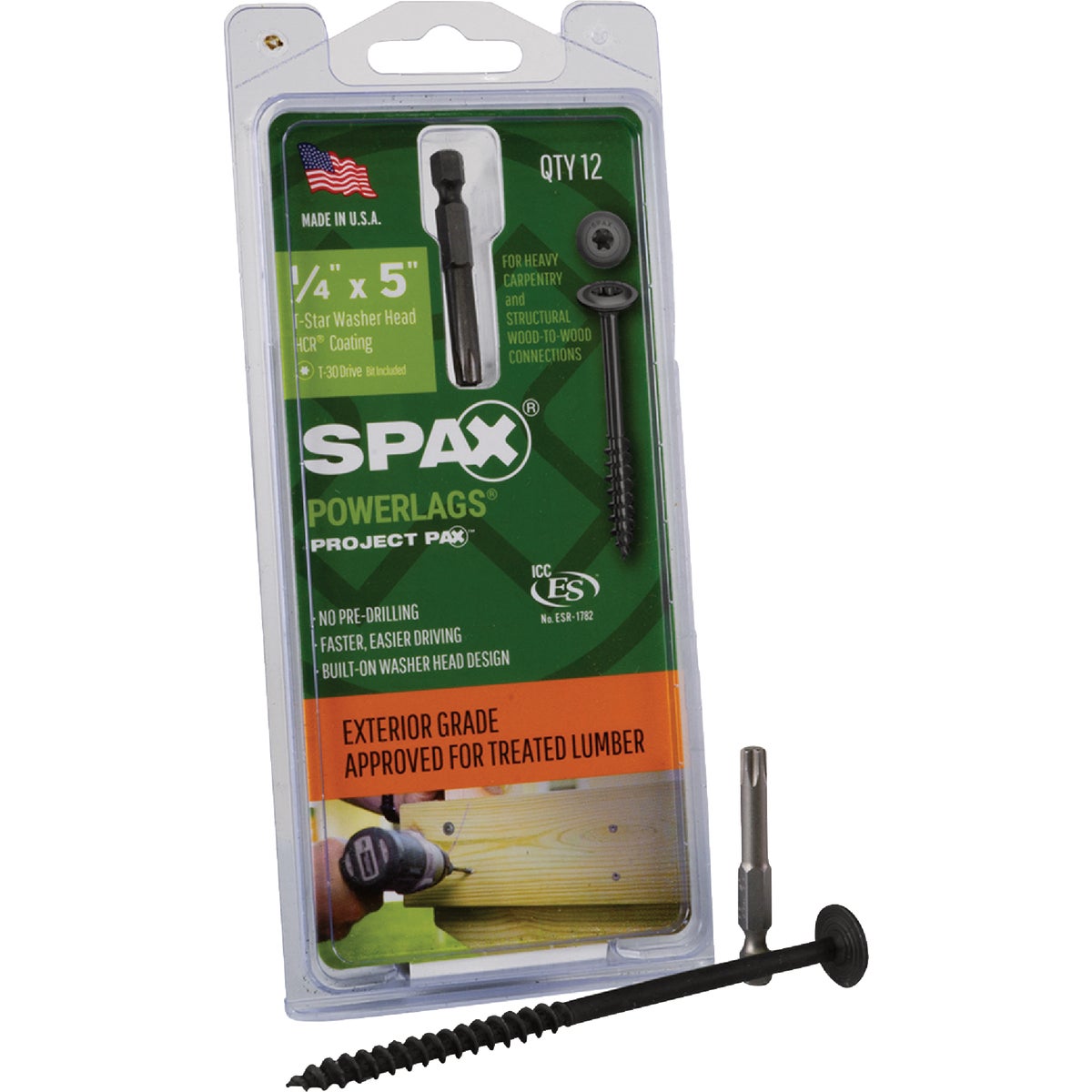 SPAX PowerLags 1/4 In. x 5 In. T30 Washer Head HCR (Exterior Rated) Lag Screw (12-Count) Image 6