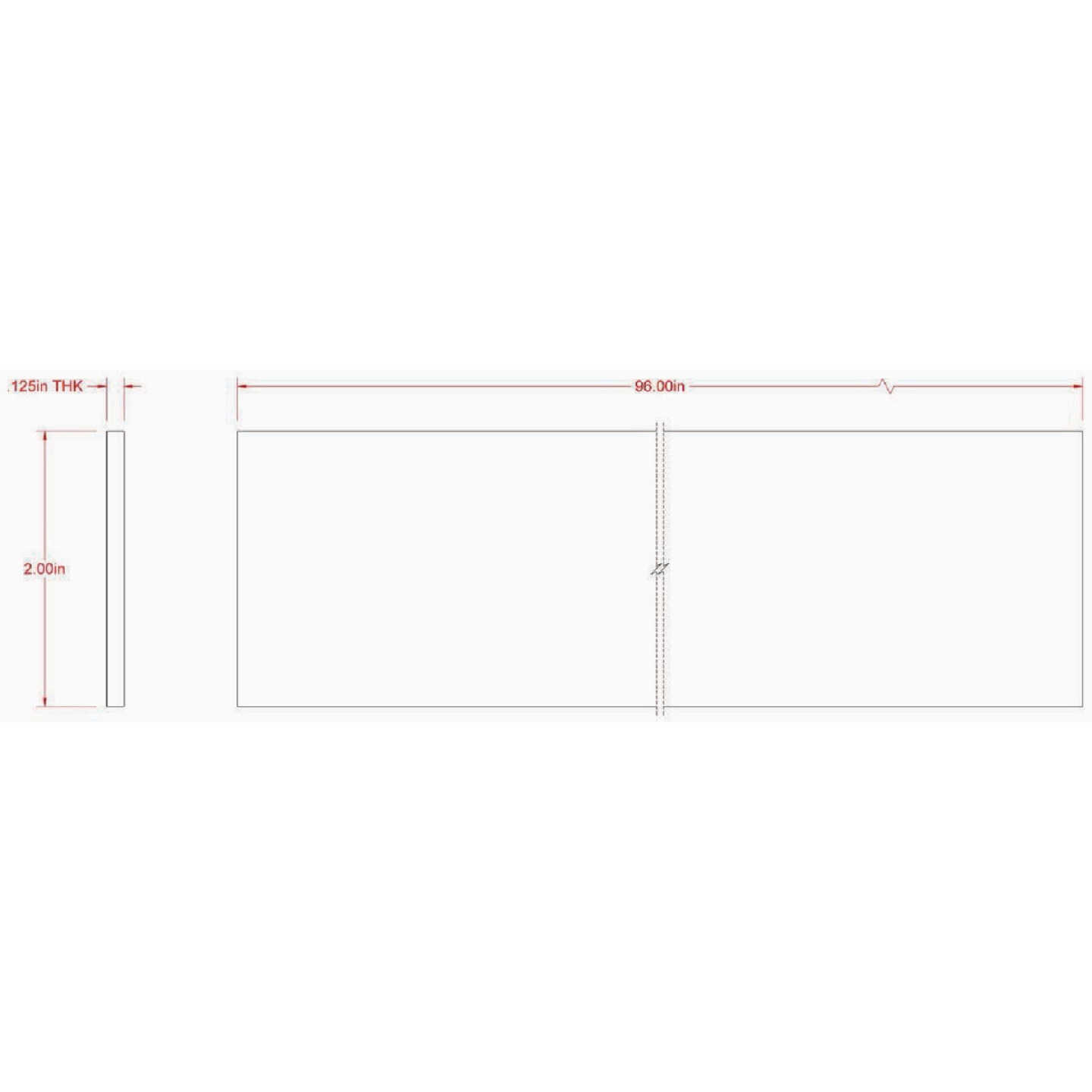 Hillman SteelWorks 1/8 In. x 2 In. x 8 Ft. Aluminum Flat Stock Image 2