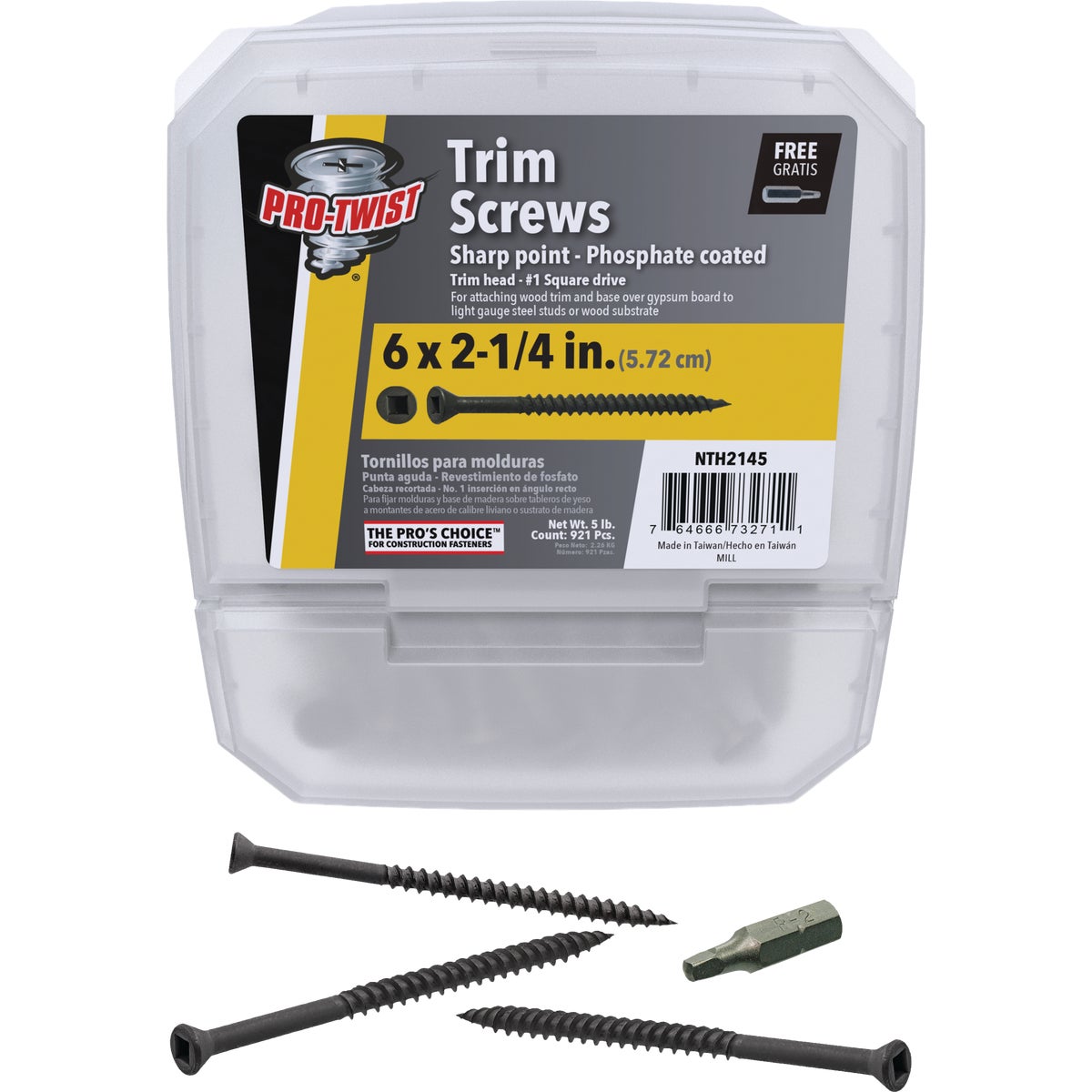 Pro-Twist 2-1/4 In. x 6 ga Phosphate Coated Trim Head Screw (5 Lb.)