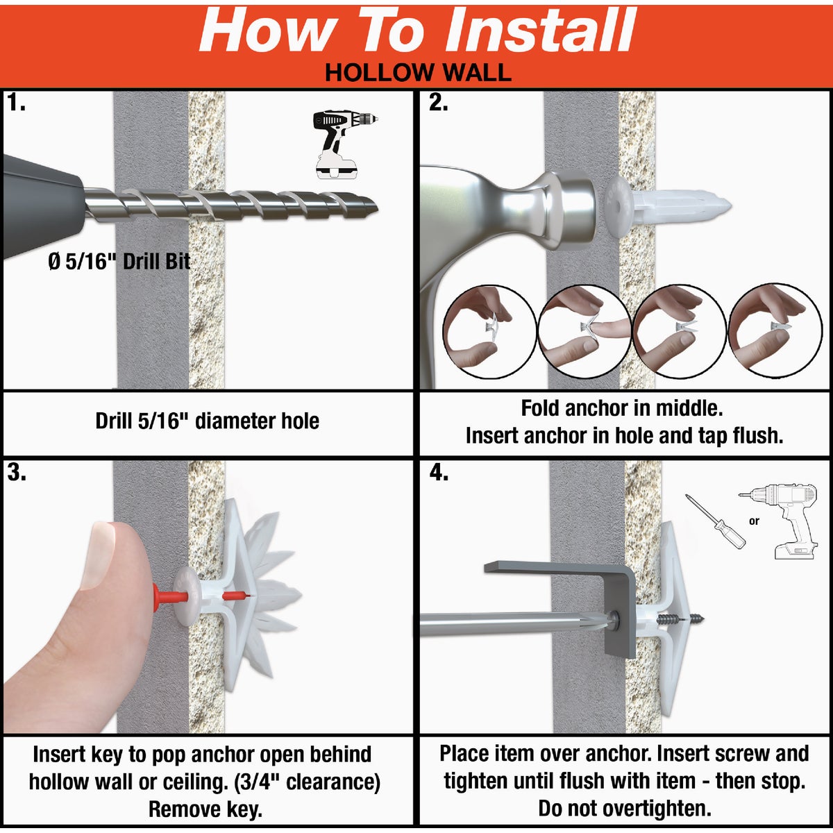 Toggler Snaptoggle #8 x 1-3/4 In. Zinc-Plated Steel Toggle Bolts (5-Count) Image 5