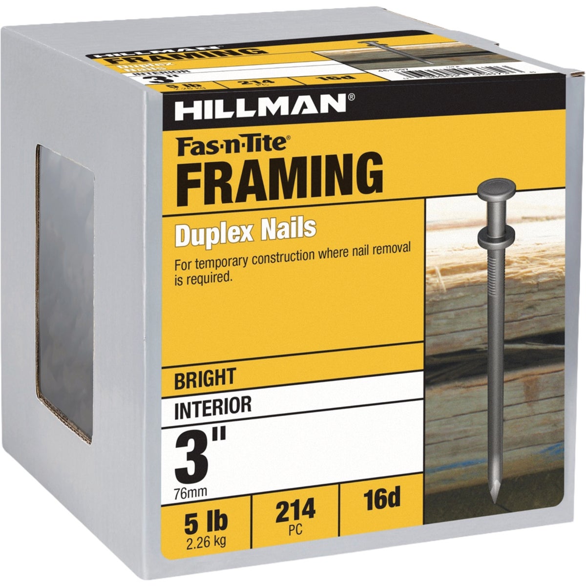 Hillman Fas-n-Tite 3-1/2 In. Bright Duplex Nails (5 Lb.)