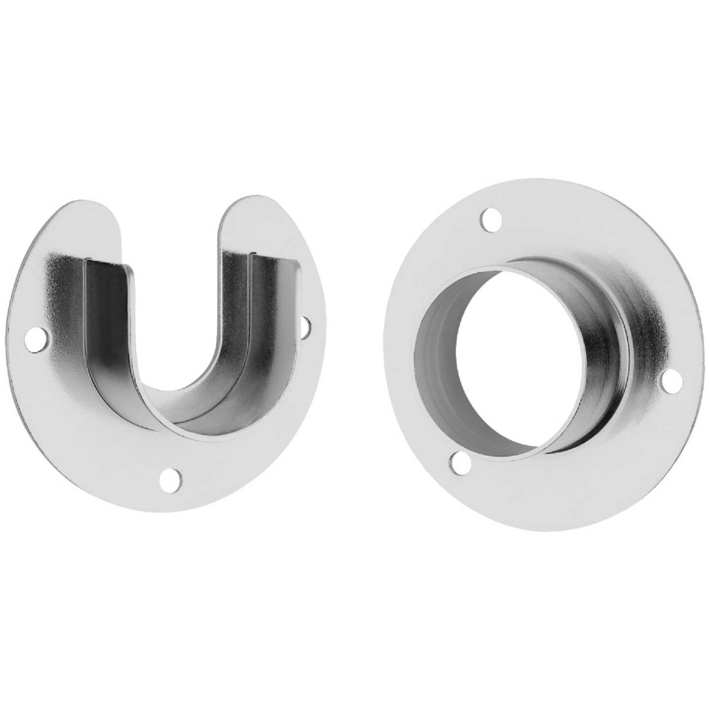 Stanley Home Designs 1-5/16 In. Zinc Closet Rod Socket, Chrome (2-Pack) Image 1