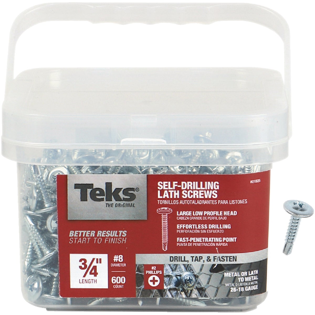 Teks #8 x 3/4 In. Modified Truss Head Drill Point Lath Screw (600-Count)