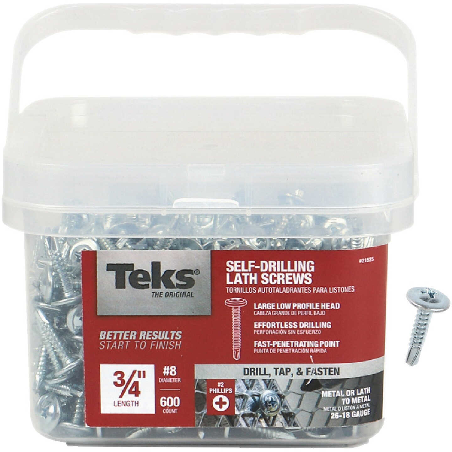 Teks #8 x 3/4 In. Modified Truss Head Drill Point Lath Screw (600-Count) Image 1
