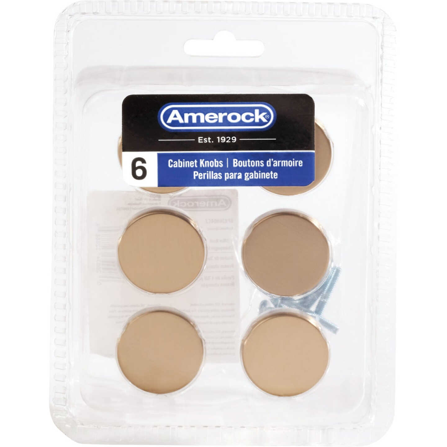 Amerock Versa 1.375 In. Dia. Round Champagne Bronze Cabinet Knob (6-Pack) Image 2