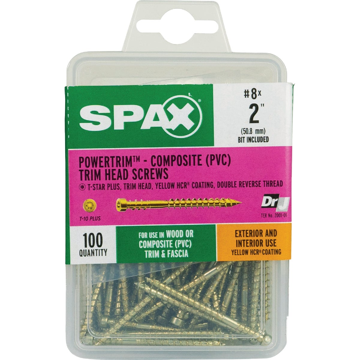 SPAX #8 x 2 In. T10 Plus Cylindrical Head HCR (Exterior Rated) Yellow Trim Screw (100-Count) Image 6