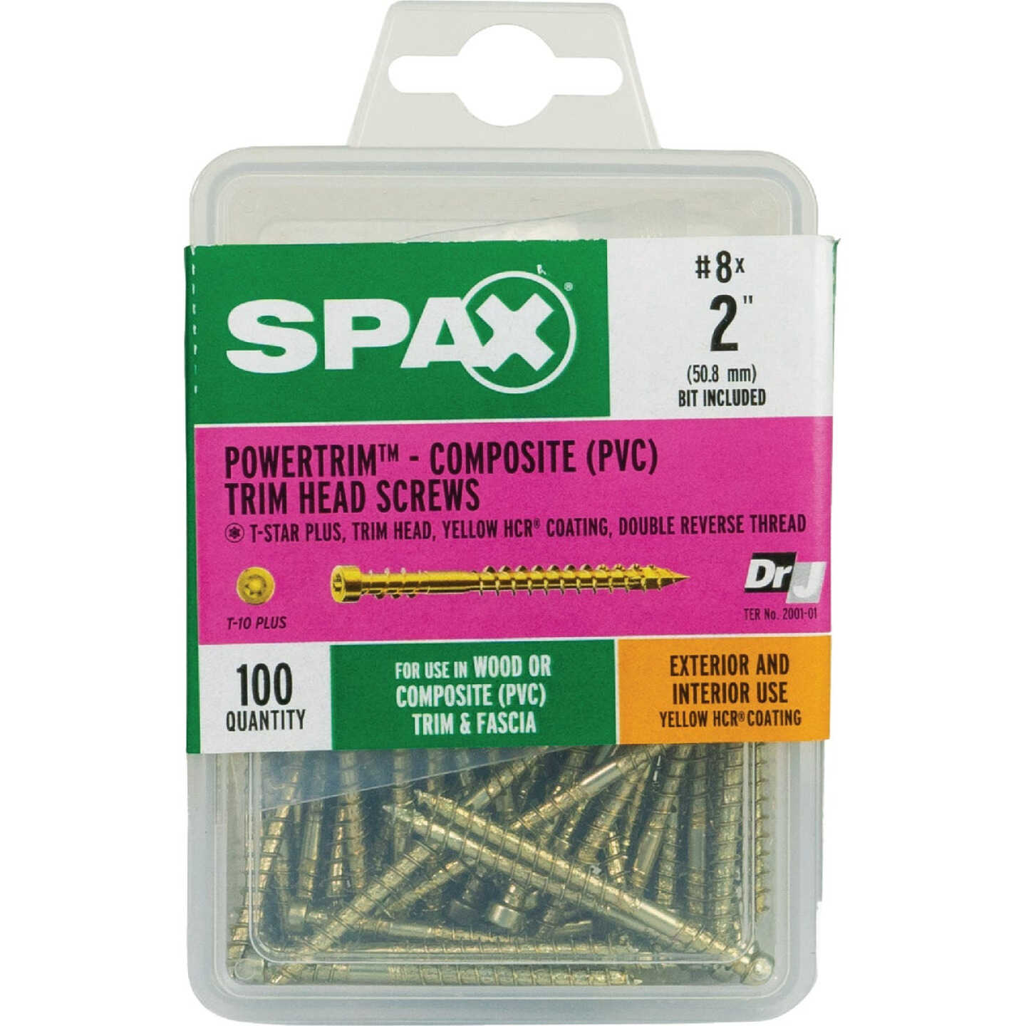 SPAX #8 x 2 In. T10 Plus Cylindrical Head HCR (Exterior Rated) Yellow Trim Screw (100-Count) Image 6