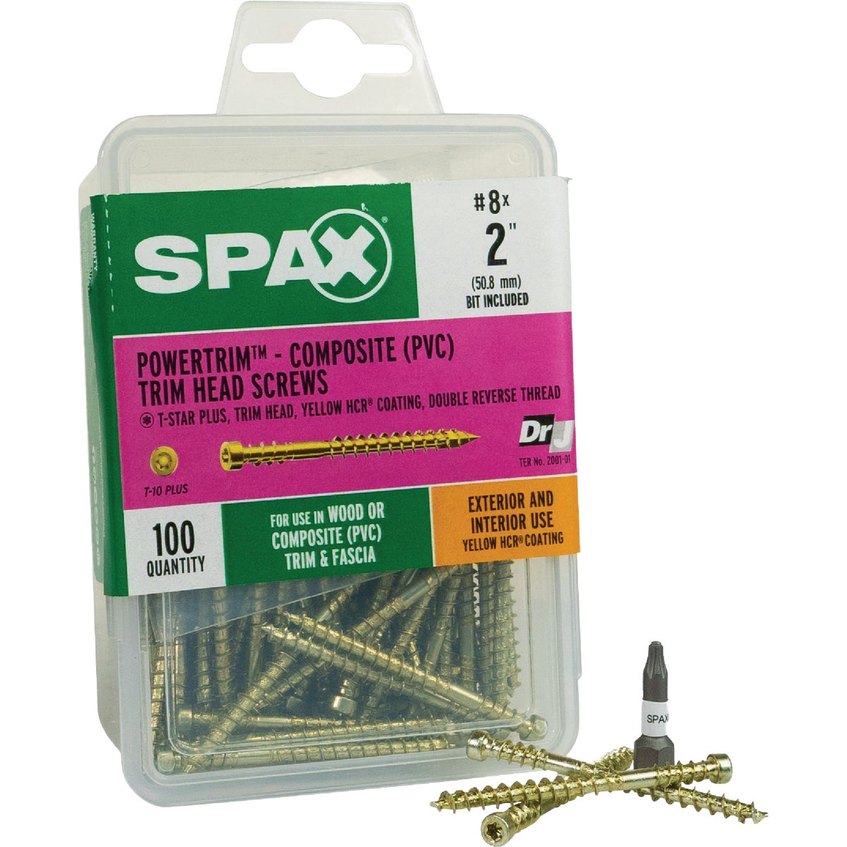 SPAX #8 x 2 In. T10 Plus Cylindrical Head HCR (Exterior Rated) Yellow Trim Screw (100-Count) Image 5