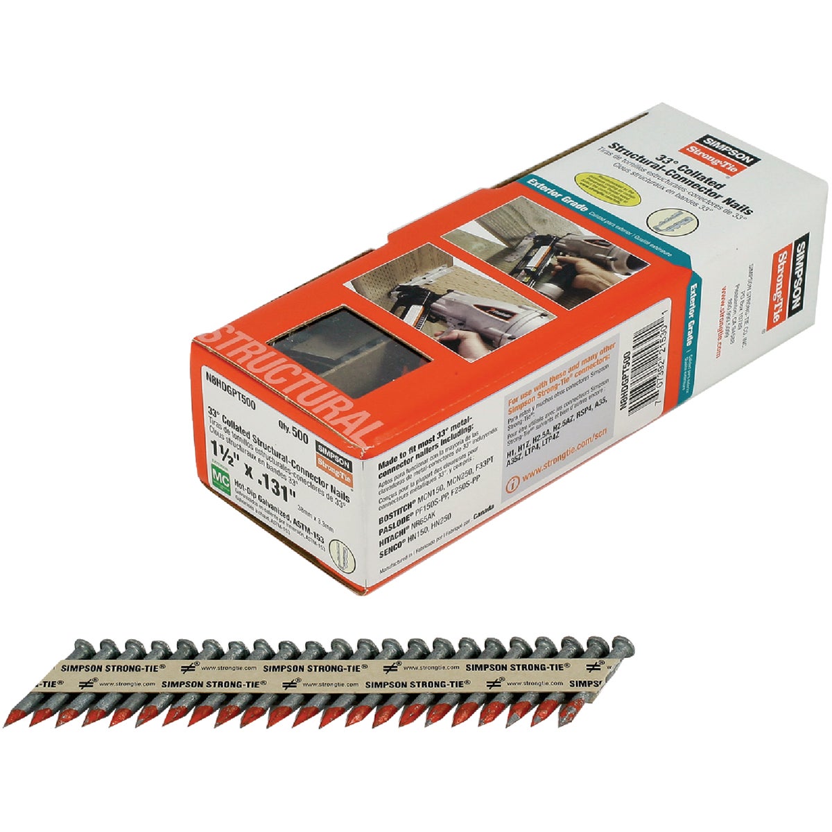 Simpson Strong-Tie Strong-Drive SCN 1-1/2 In. x 0.131 In. Smooth Shank Connector Nail (500-Count)