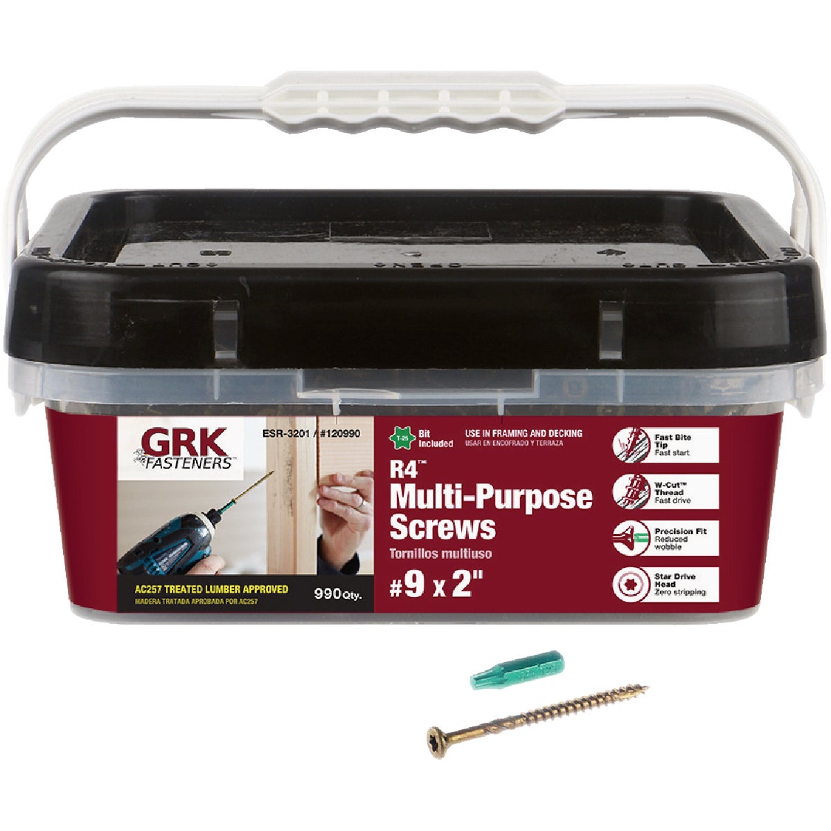 GRK R4 #9 x 2 In. Star Drive Multi-Purpose Wood Screw (990-Count)