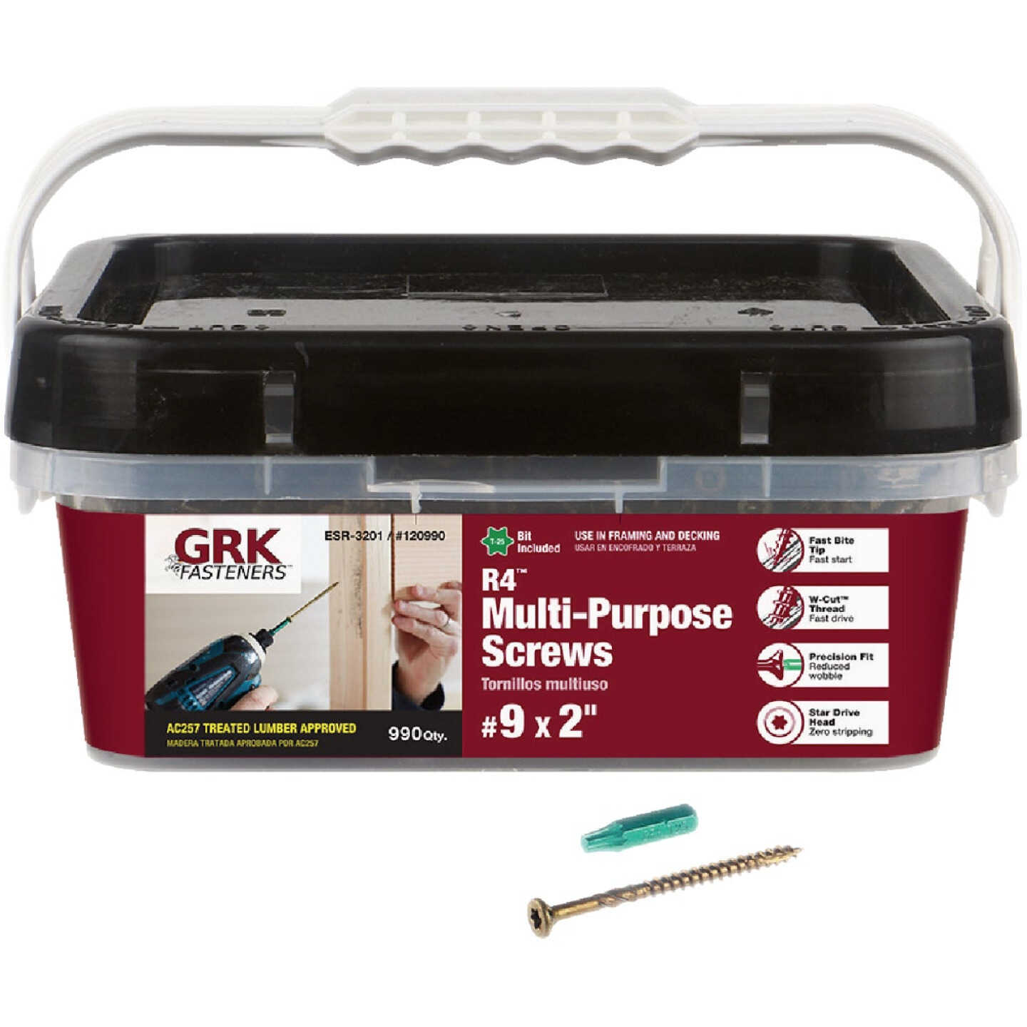 GRK R4 #9 x 2 In. Star Drive Multi-Purpose Wood Screw (990-Count) Image 1