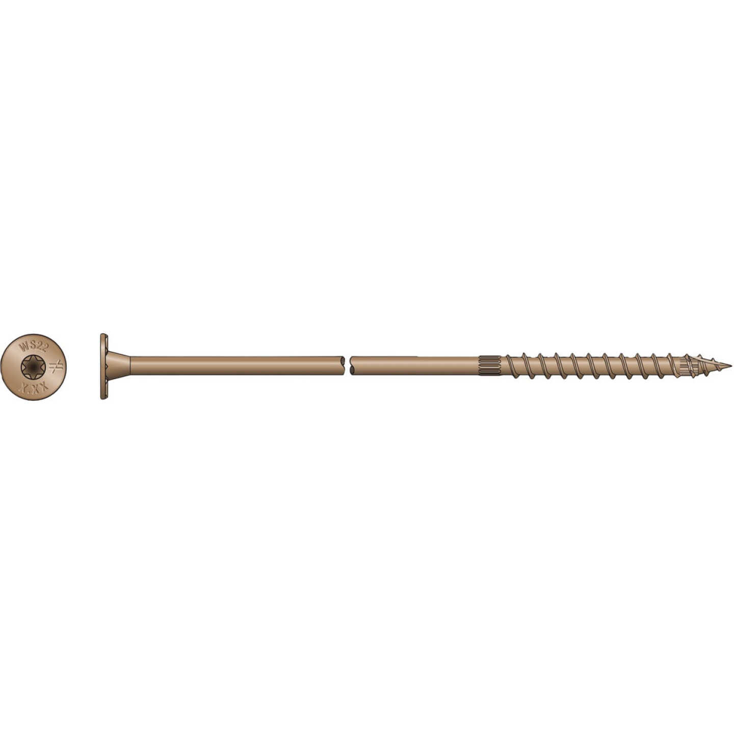 Simpson Strong-Tie Strong-Drive SDWS 8 In. x 0.220 In. T40 (Exterior Grade) Tan Timber Screw Image 1
