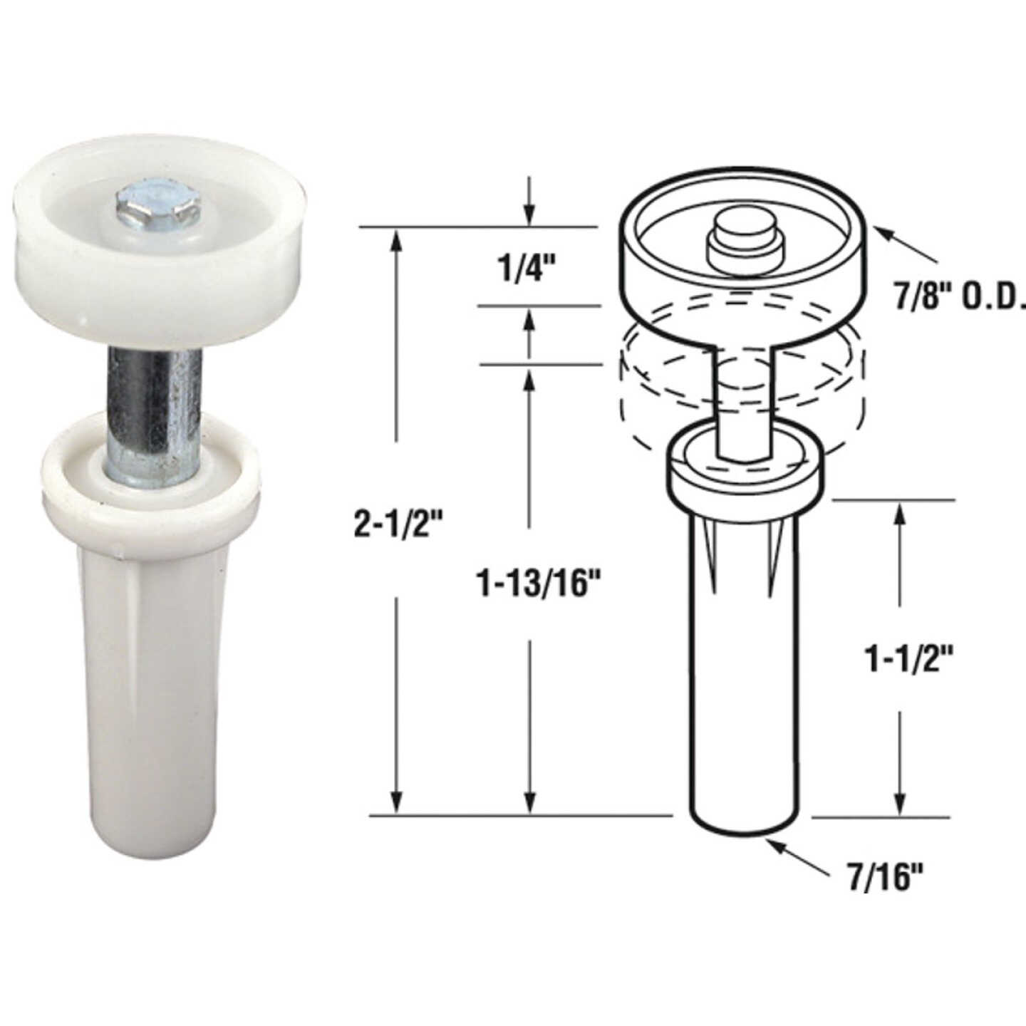 Prime-Line Nylon Base Bifold Door Top Roller Guide (2 Count) Image 1