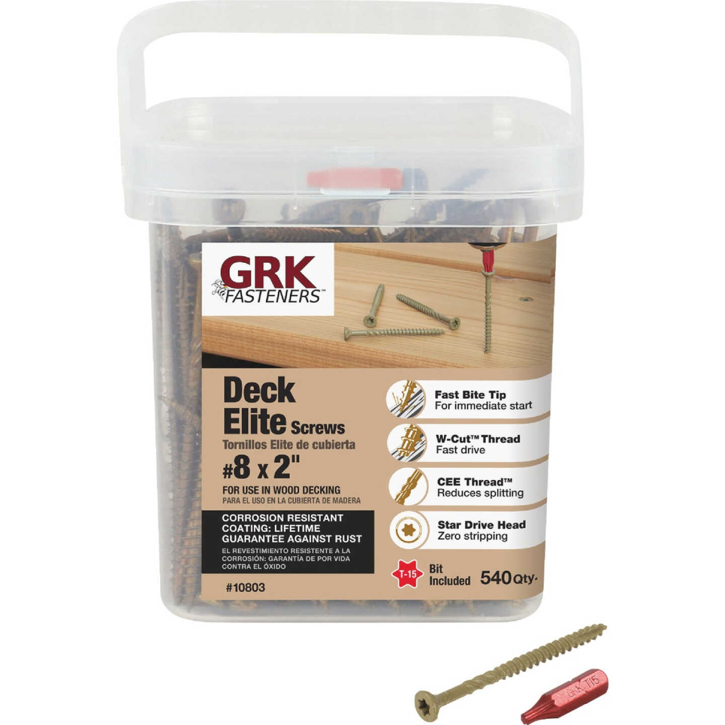 GRK Deck Elite #8 x 2 In. Star Drive Bugle-Head Deck Screw (540-Count) Image 1