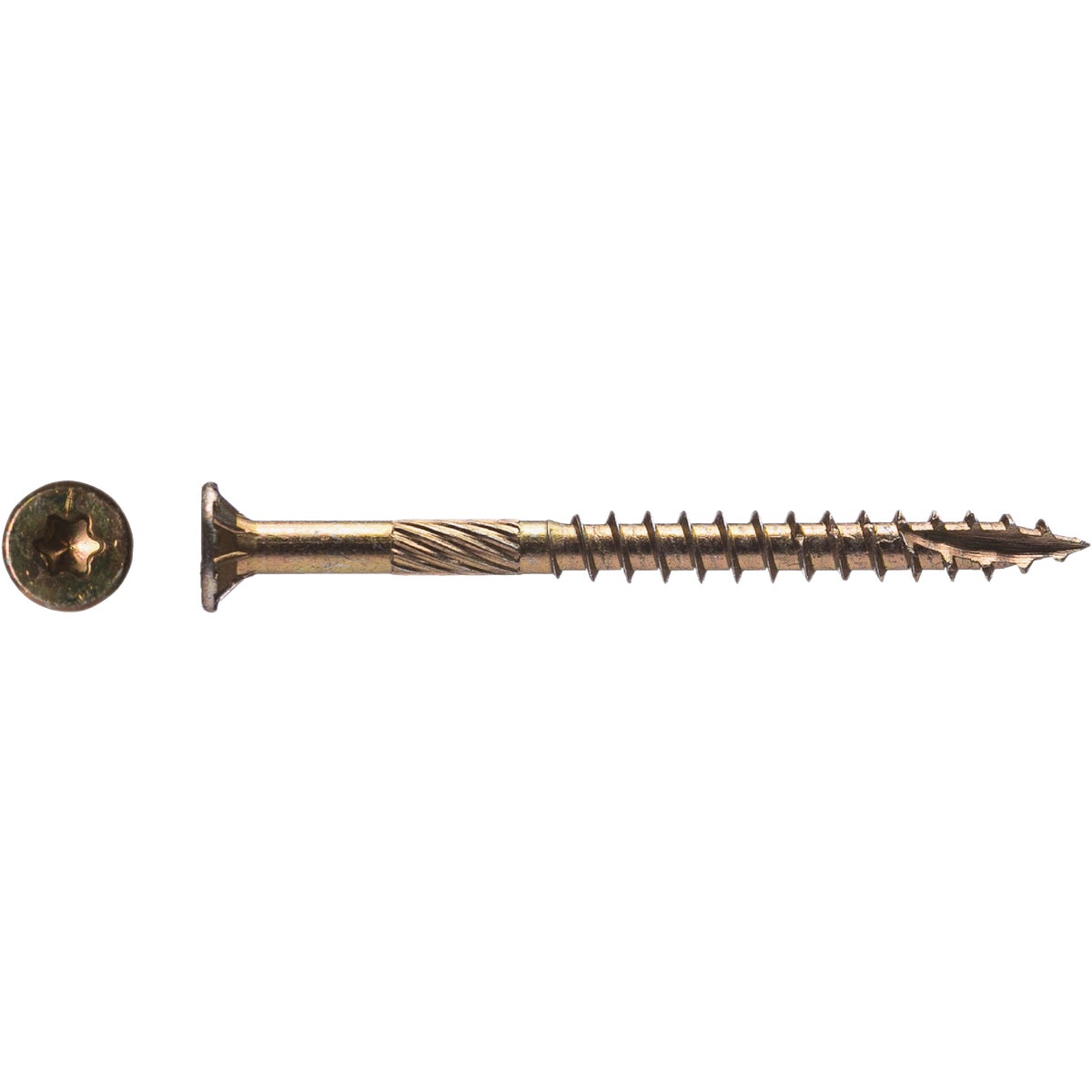 Big Timber #10 x 3 In. Yellow Zinc Star Drive Flat Head Wood Screw, Bulk Image 2