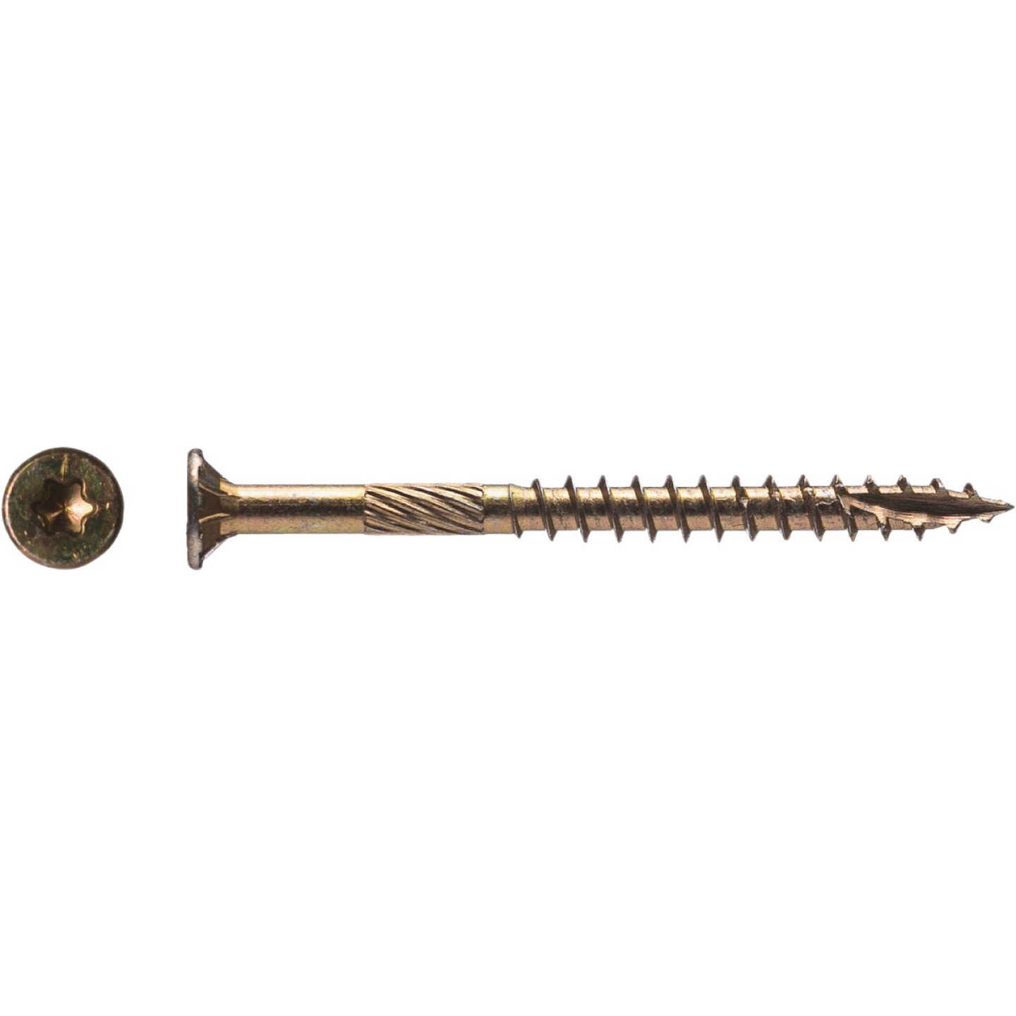 Big Timber #10 x 3 In. Yellow Zinc Star Drive Flat Head Wood Screw, Bulk Image 2