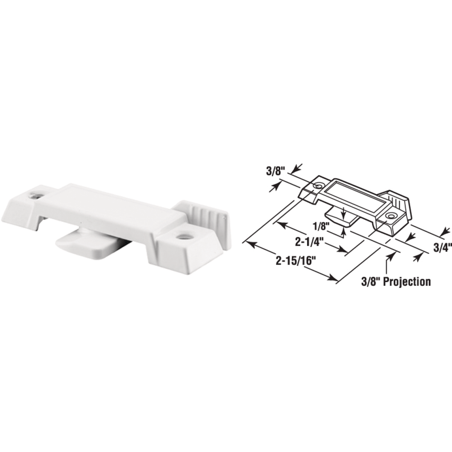 Prime-Line White Latch Sliding Window Sash Lock Image 1