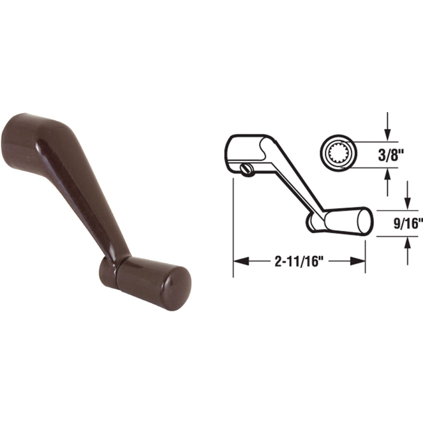 Prime-Line 3/8 In. Bronze Die-Cast Casement Window Crank Handle Image 1