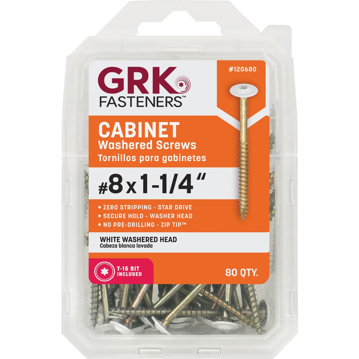 GRK #8 x 1-1/4 In. Star Drive White Cabinet Screw (80-Count) Image 4