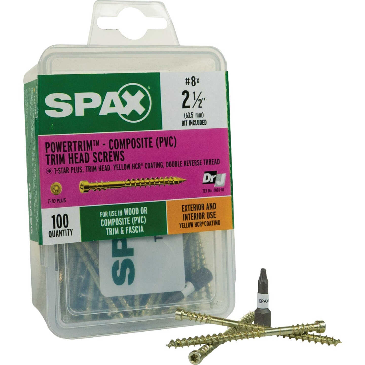 SPAX #8 x 2-1/2 In. T10 Plus Cylindrical Head HCR (Exterior Rated) Yellow Trim Screw (100-Count) Image 5