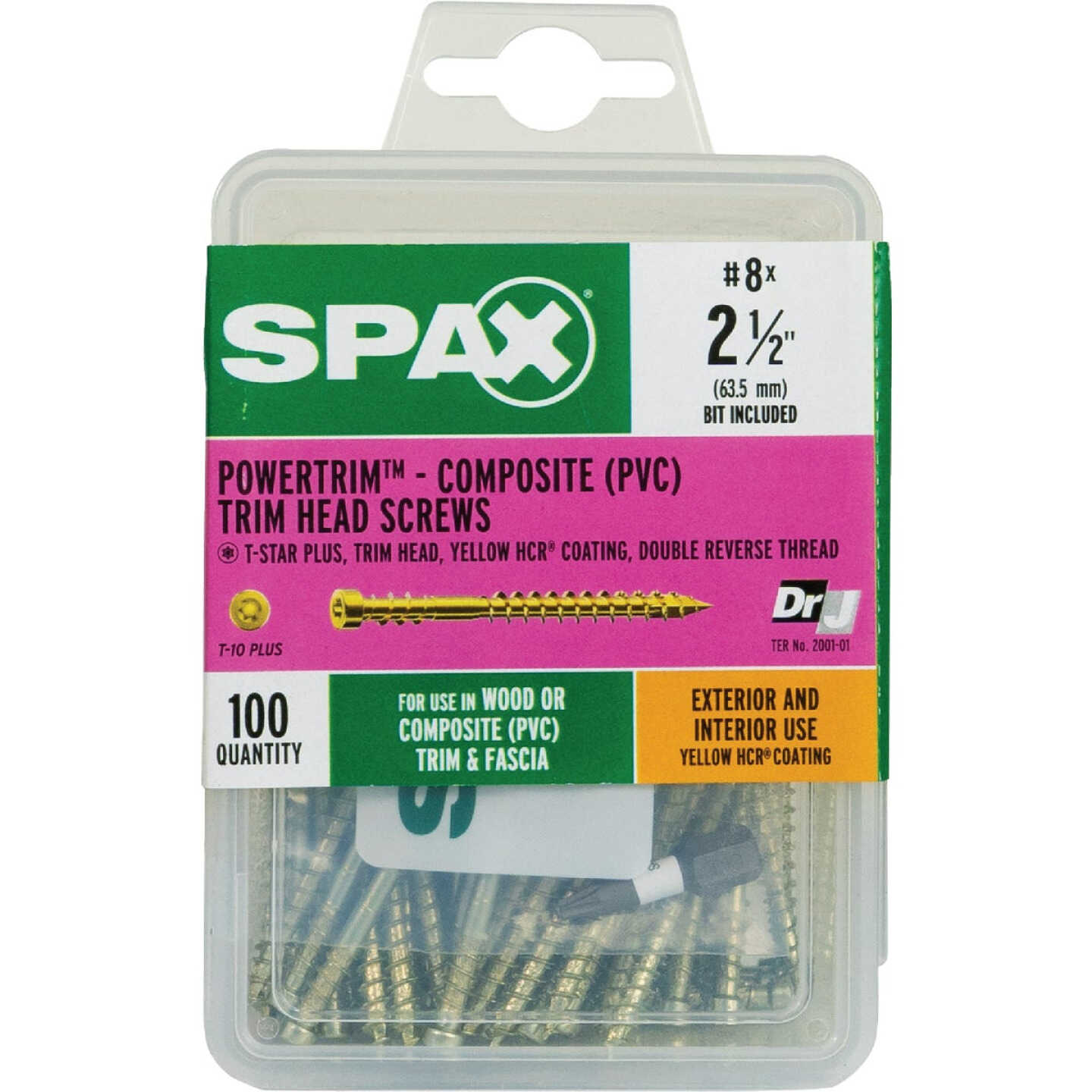 SPAX #8 x 2-1/2 In. T10 Plus Cylindrical Head HCR (Exterior Rated) Yellow Trim Screw (100-Count) Image 6