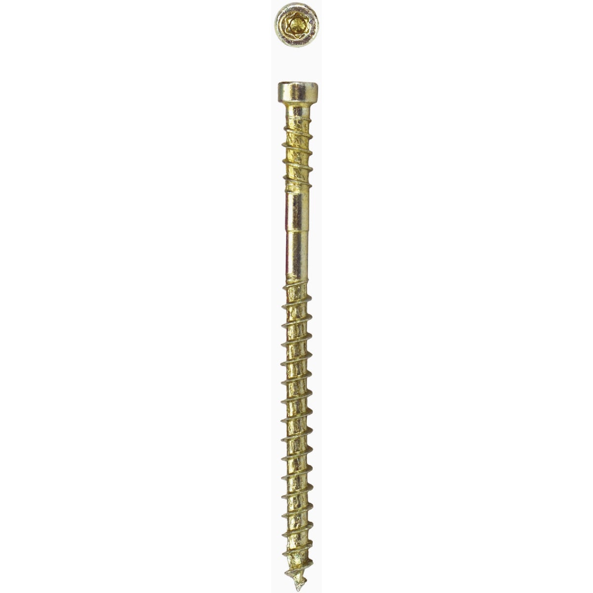 SPAX #8 x 2-1/2 In. T10 Plus Cylindrical Head HCR (Exterior Rated) Yellow Trim Screw (100-Count)