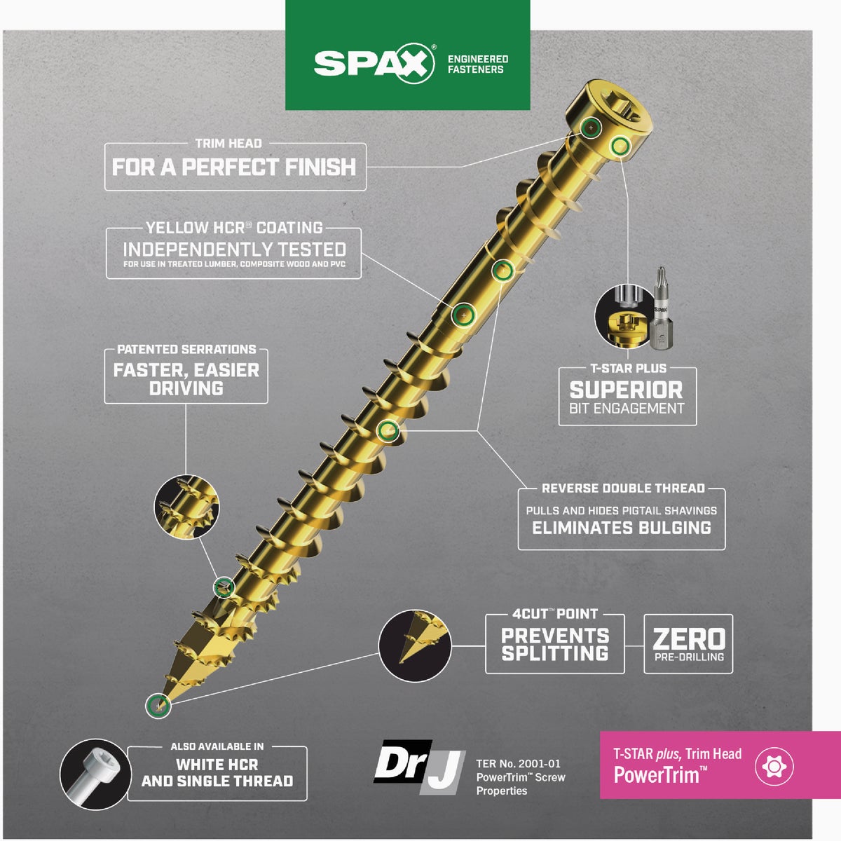 SPAX #8 x 2-1/2 In. T10 Plus Cylindrical Head HCR (Exterior Rated) Yellow Trim Screw (100-Count) Image 2
