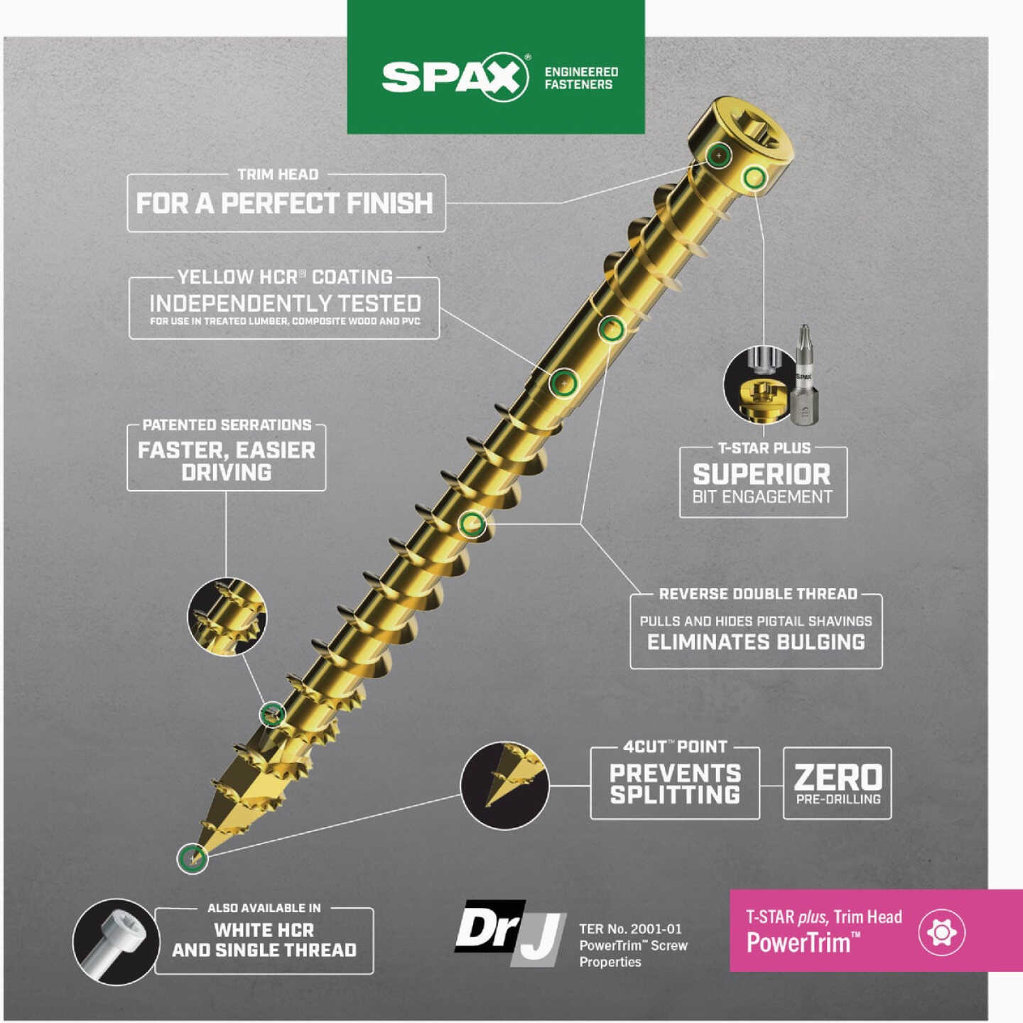 SPAX #8 x 2-1/2 In. T10 Plus Cylindrical Head HCR (Exterior Rated) Yellow Trim Screw (100-Count) Image 2