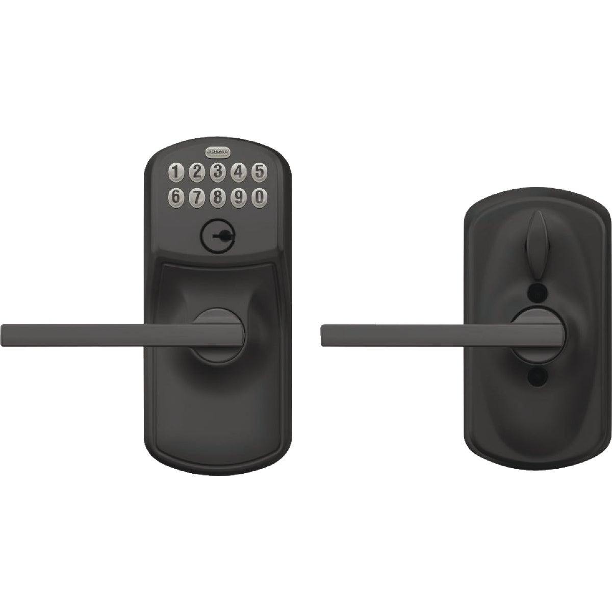 Schlage Plymouth Matte Black Electronic Keypad Entry Latitude Lever Image 6