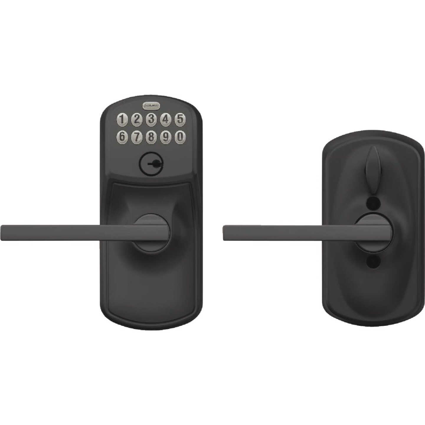 Schlage Plymouth Matte Black Electronic Keypad Entry Latitude Lever Image 6