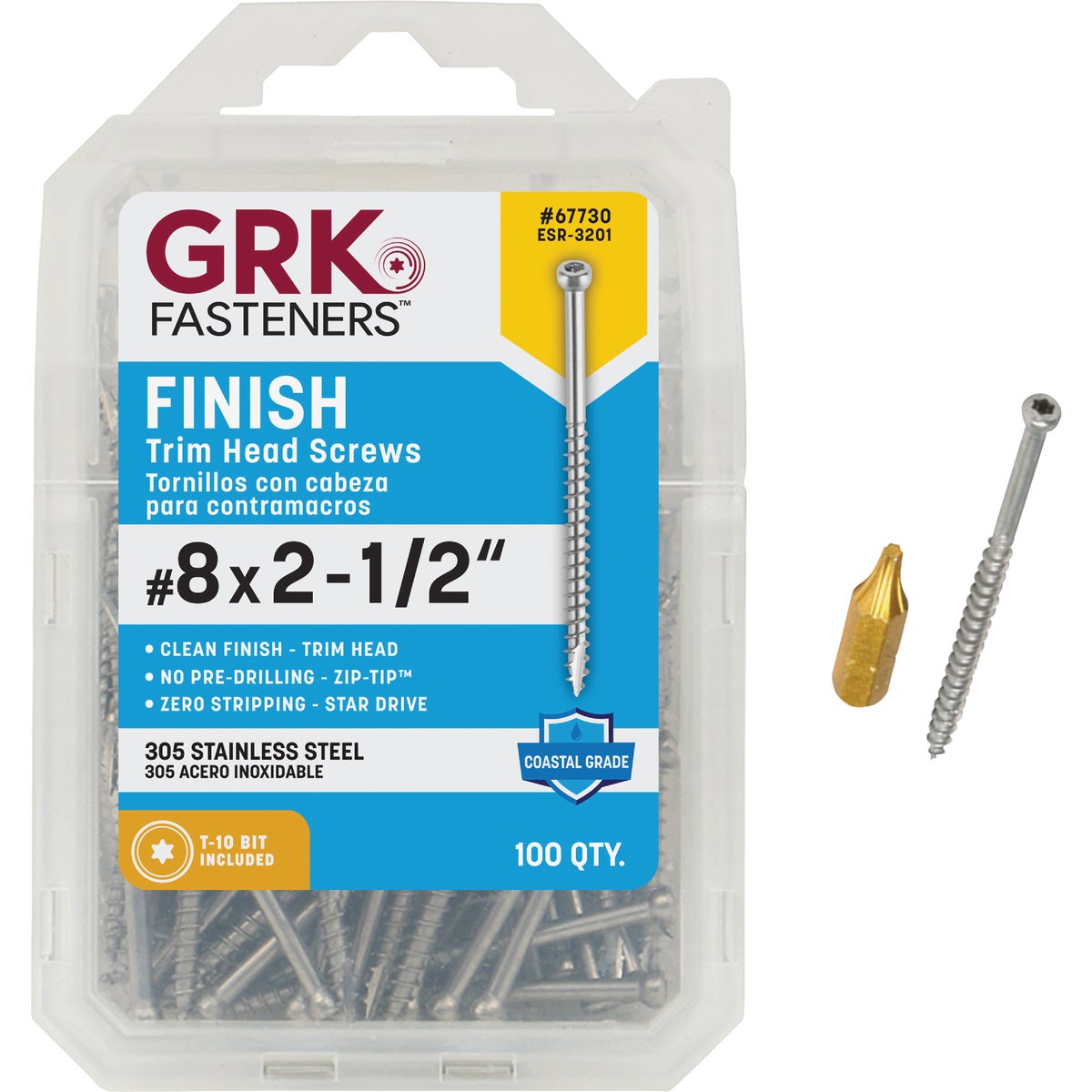 GRK #8 x 2-1/2 In. Star Drive Stainless Steel Trim Screw (100-Count) Image 2
