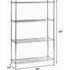 Muscle Rack 36 In. x 14 In. x 54 In. 4-Tier Chrome Wire Shelving Unit Image 3
