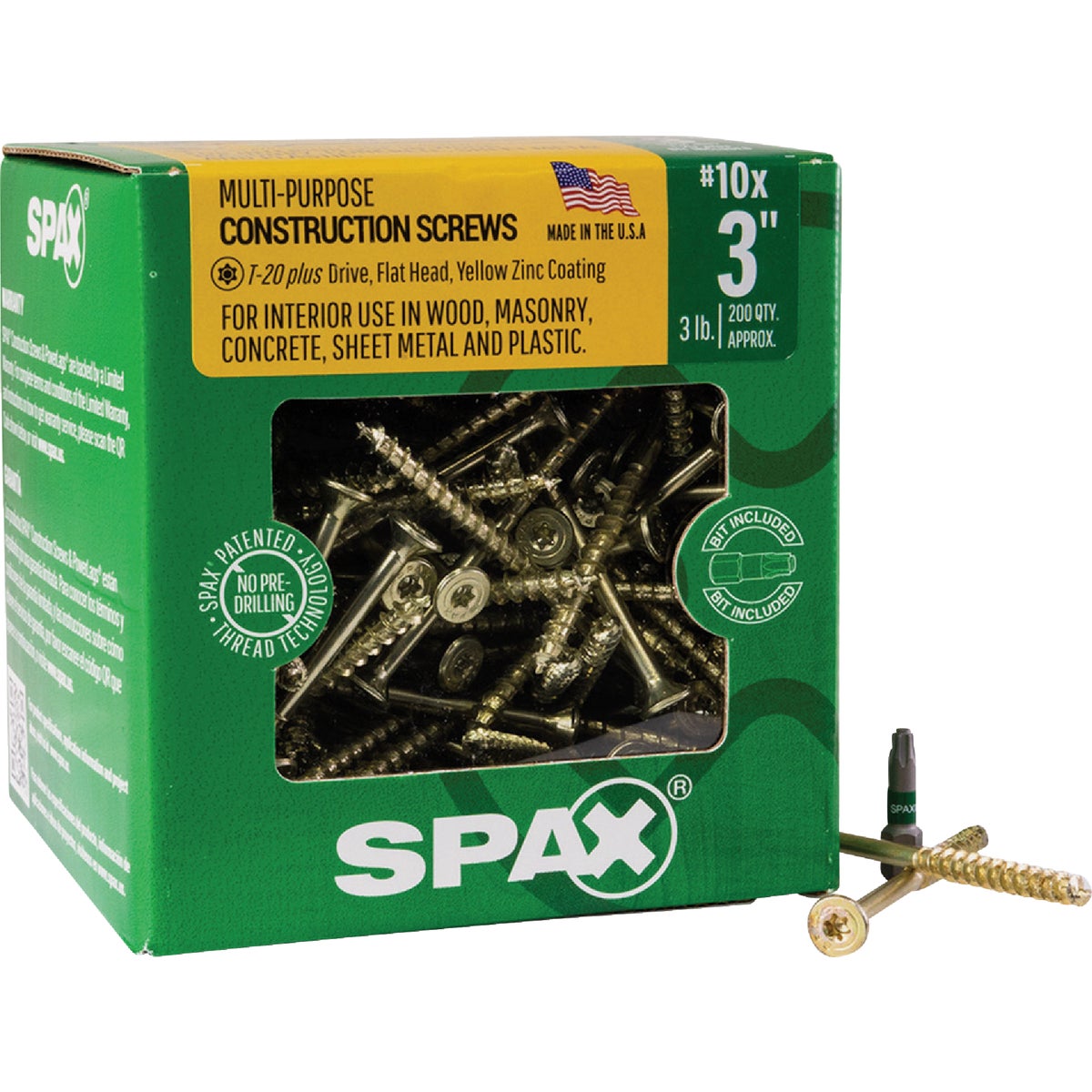 SPAX #10 x 3 In. T20 Plus Flat Head Yellow Zinc (Interior) Wood Screw (200-Count) Image 6