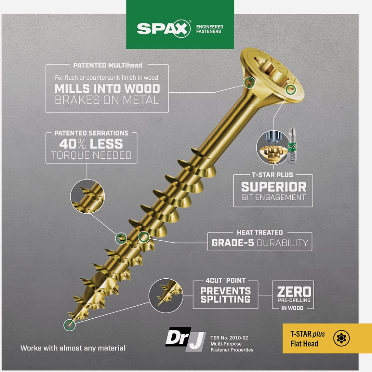 SPAX #10 x 3 In. T20 Plus Flat Head Yellow Zinc (Interior) Wood Screw (200-Count) Image 3