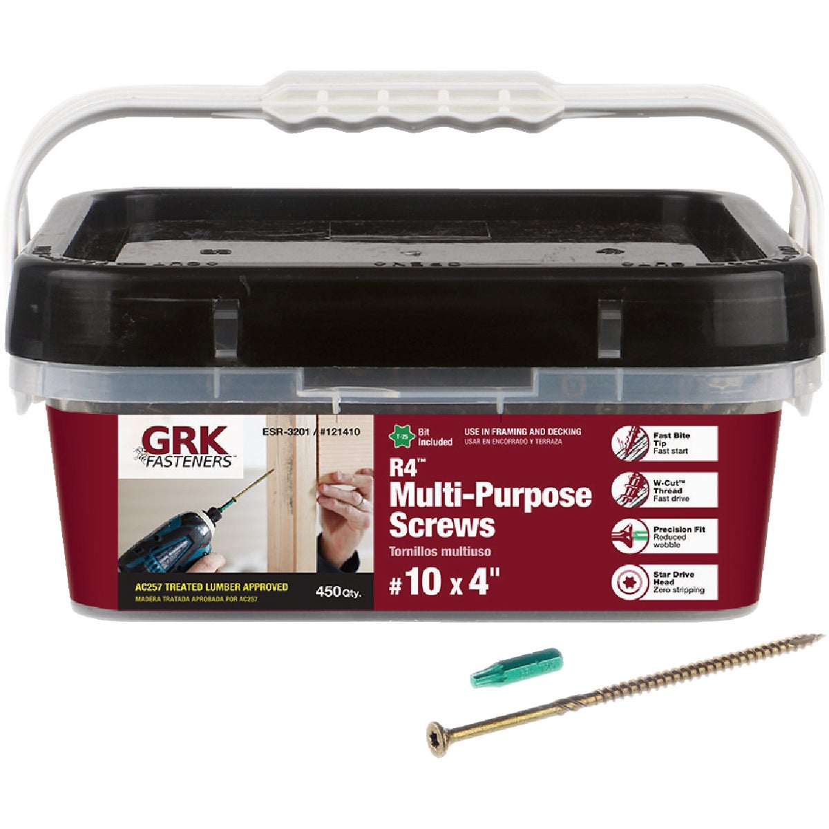GRK R4 #10 x 4 In. Star Drive Multi-Purpose Wood Screw (450-Count)